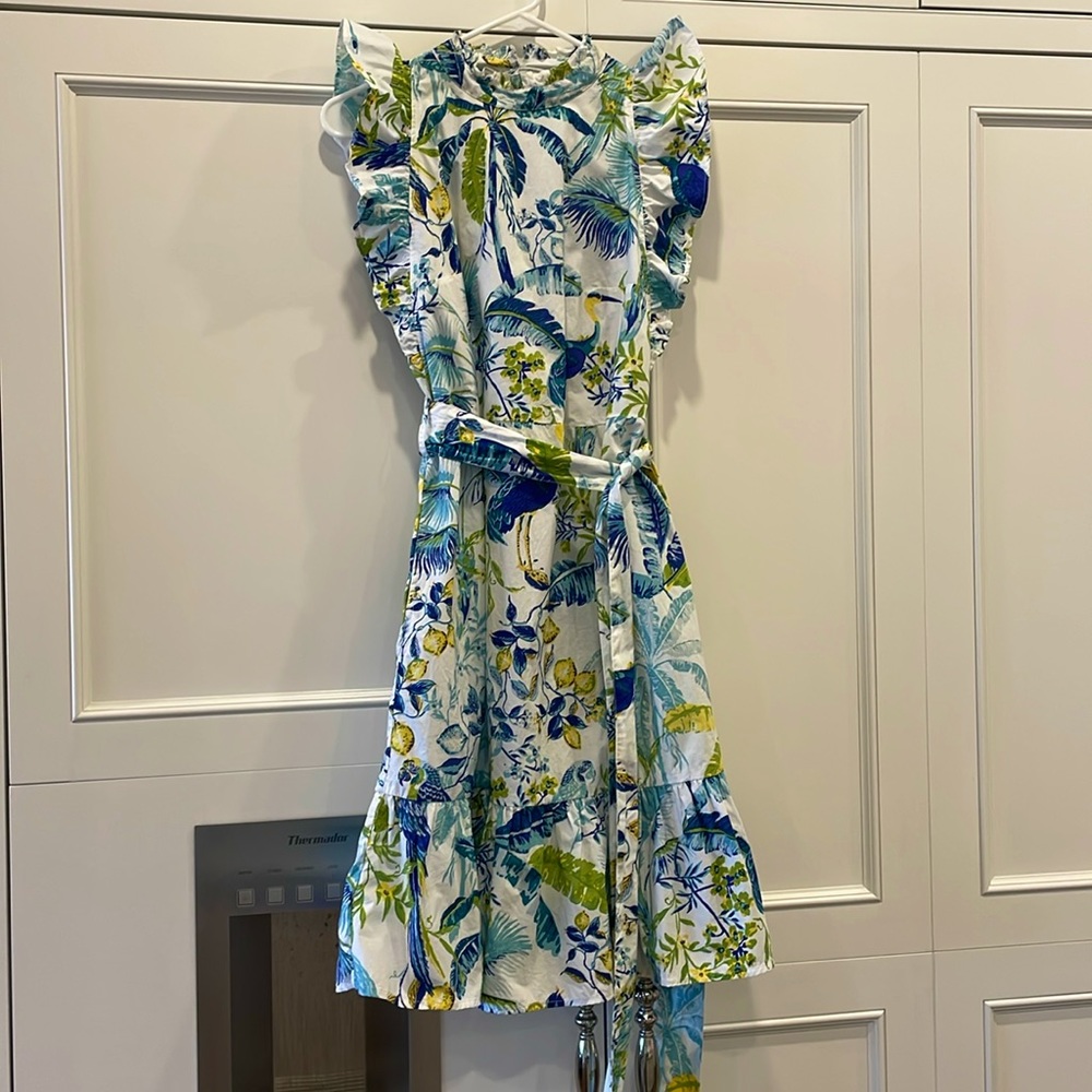 Banjanan Cotton Floral Ruffle Dress M